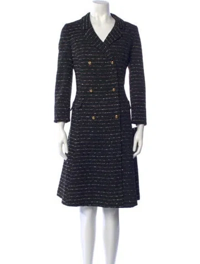 Pre-owned Teri Jon Tweed Pattern Knee-length Dress W/ Tags In Blue