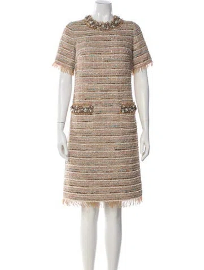 Pre-owned Teri Jon Tweed Pattern Mini Dress