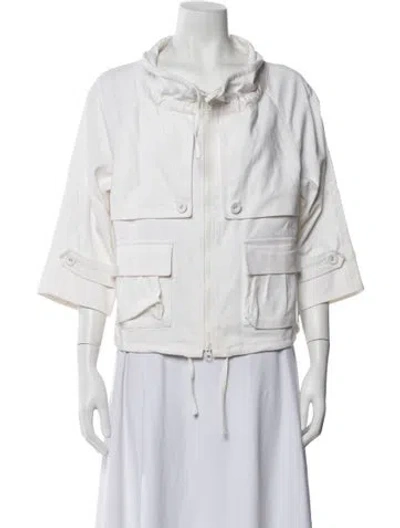 Pre-owned Teri Jon Utility Jacket In White