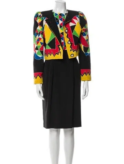 Pre-owned Teri Jon Vintage 1980's Dress Set In Black