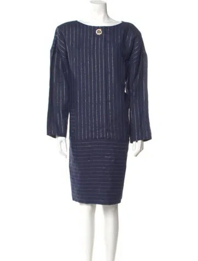 Pre-owned Teri Jon Vintage Knee-length Dress In Blue