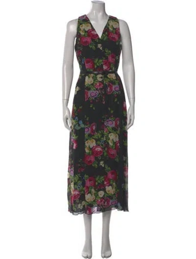 Pre-owned Teri Jon Vintage Long Dress In Black