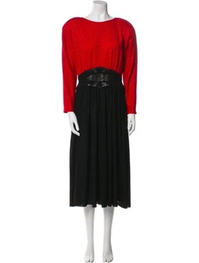 Pre-owned Teri Jon Vintage Long Dress In Red