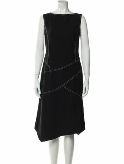 Pre-owned Teri Jon Vintage Midi Length Dress In Black