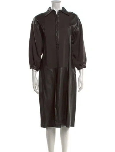 Pre-owned Teri Jon Vintage Midi Length Dress In Brown