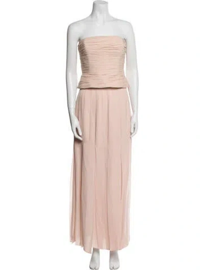 Pre-owned Teri Jon Vintage Silk Skirt Set In Pink