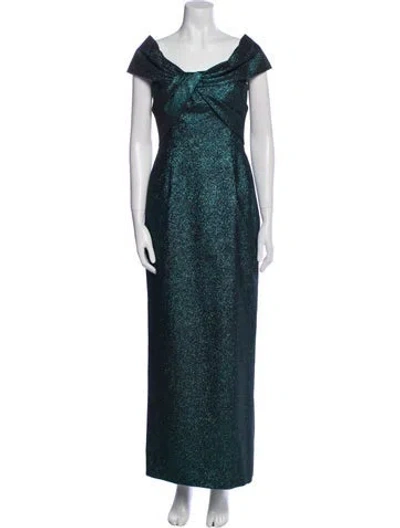 Pre-owned Teri Jon V-neck Long Dress