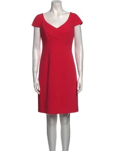 Pre-owned Teri Jon V-neck Mini Dress In Pink