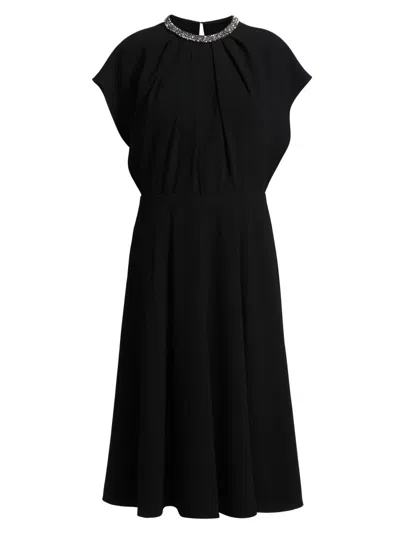 Teri Jon Women's Embellished Cocktail Midi-dress In Black