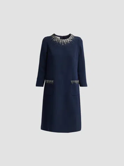Teri Jon Women's Embellished Crêpe Cocktail Dress In Blue