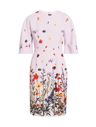 Teri Jon By Rickie Freeman Crepe Floral Dress In Multi