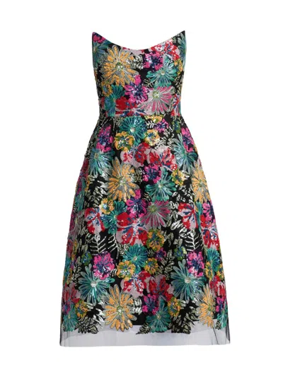 Teri Jon Women's Floral Sequinned Embroidered Tulle Cocktail Dress In Multi