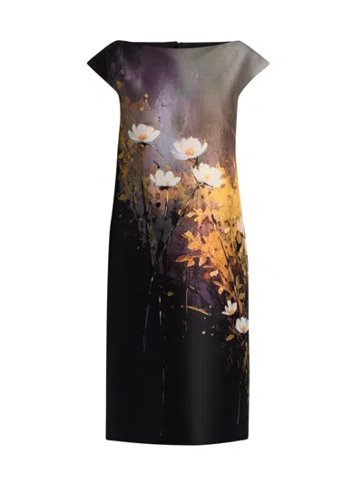 Teri Jon Women's Mikado Wild Flower Knee-length Dress In Multi