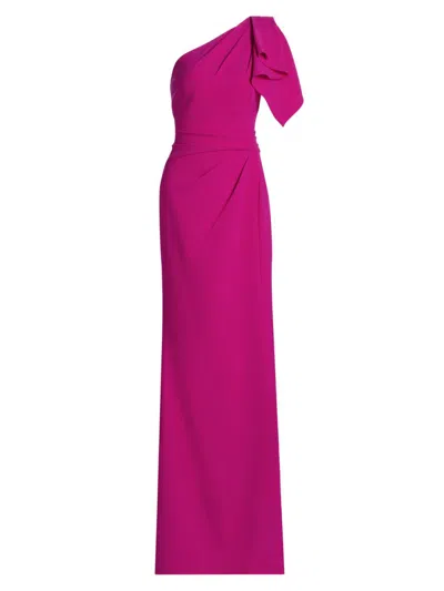 Teri Jon Women's One-shoulder Sheath Gown In Pink