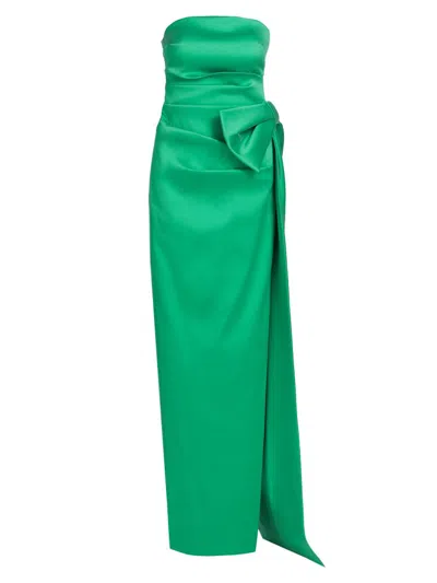 Teri Jon Women's Strapless Bow Gown In Green