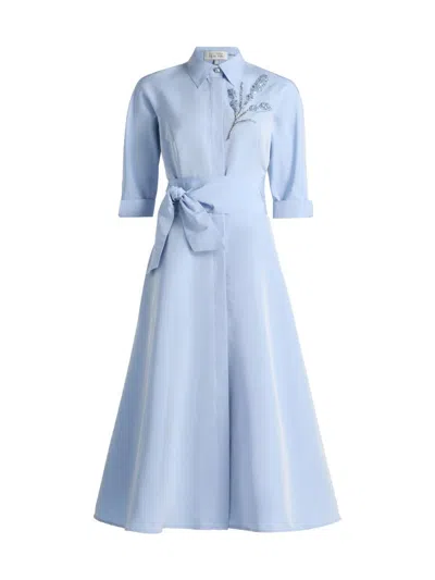 Teri Jon Women's Taffeta Beaded Midi-shirtdress In Purple