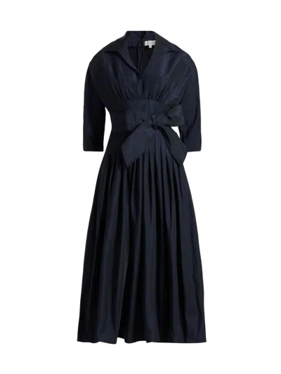 Teri Jon Women's Taffeta Cocktail Midi-shirtdress In Blue