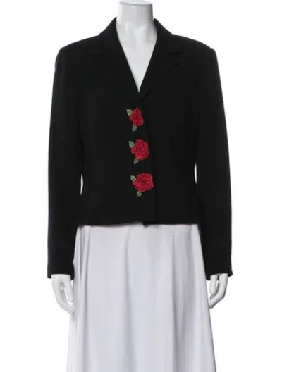Pre-owned Teri Jon Wool Blazer In Black