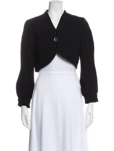 Pre-owned Teri Jon Wool Bolero In Black