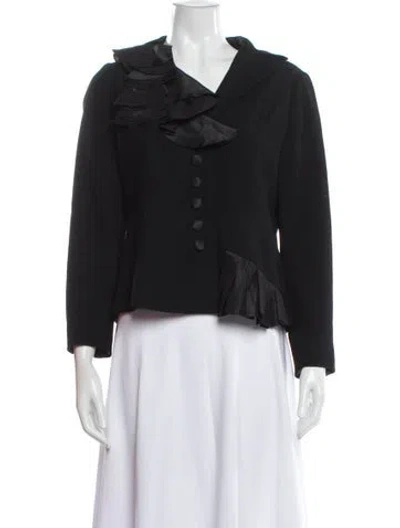 Pre-owned Teri Jon Wool Evening Jacket In Black