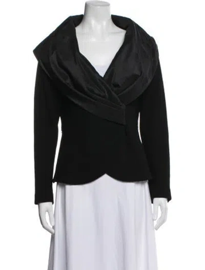 Pre-owned Teri Jon Wool Evening Jacket In Black