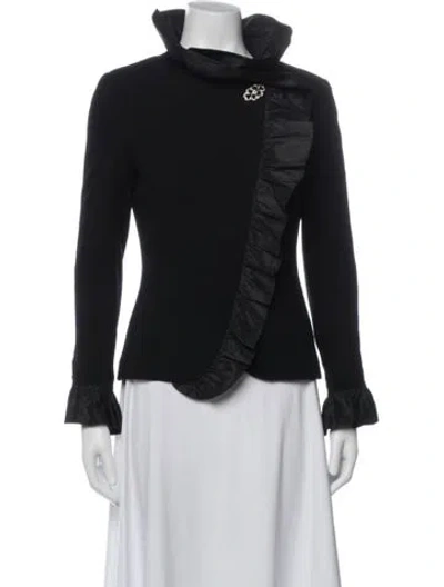 Pre-owned Teri Jon Wool Evening Jacket In Black