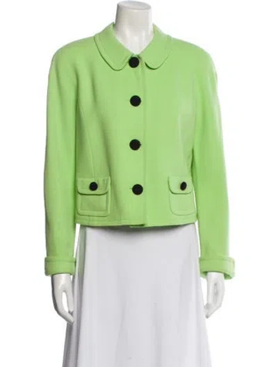 Pre-owned Teri Jon Wool Evening Jacket In Green