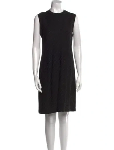 Pre-owned Teri Jon Wool Knee-length Dress In Black
