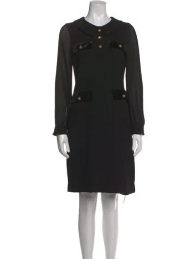 Pre-owned Teri Jon Wool Knee-length Dress In Black