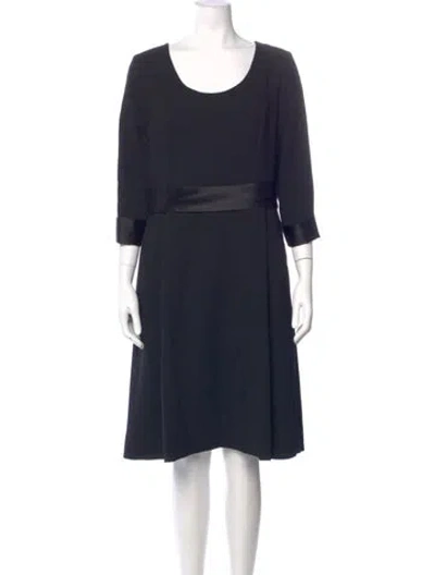 Pre-owned Teri Jon Wool Knee-length Dress In Blue