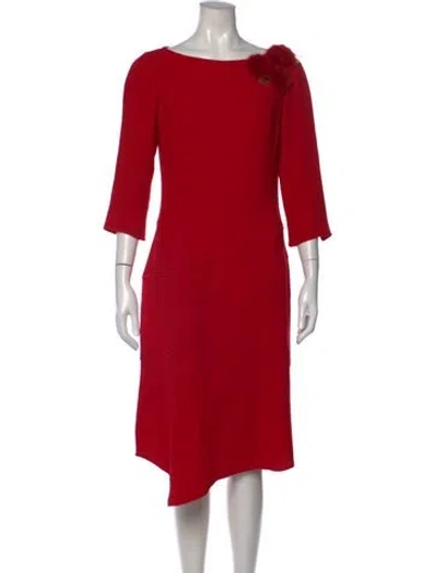 Pre-owned Teri Jon Wool Knee-length Dress In Red