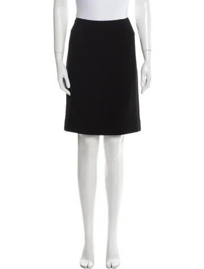 Pre-owned Teri Jon Wool Knee-length Skirt In Black