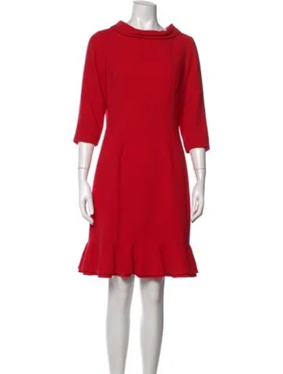 Pre-owned Teri Jon Wool Mini Dress In Red