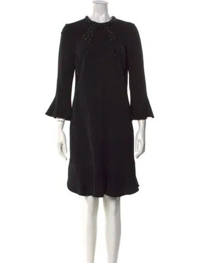 Pre-owned Teri Jon Wool Mini Dress W/ Tags In Black