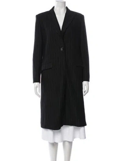 Pre-owned Teri Jon Wool Striped In Black