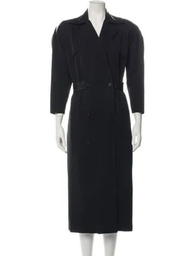Pre-owned Teri Jon Wool Trench Coat In Black