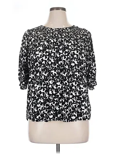 Pre-owned Terra & Sky 3/4 Sleeve Blouse In Black