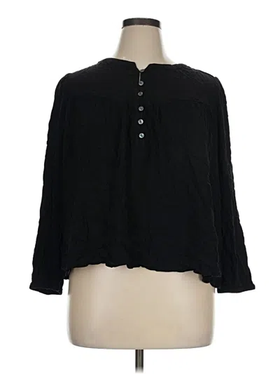 Pre-owned Terra & Sky 3/4 Sleeve Blouse In Black