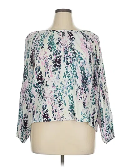 Pre-owned Terra & Sky 3/4 Sleeve Blouse In Blue