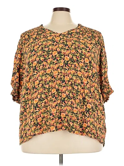 Pre-owned Terra & Sky 3/4 Sleeve Blouse In Orange