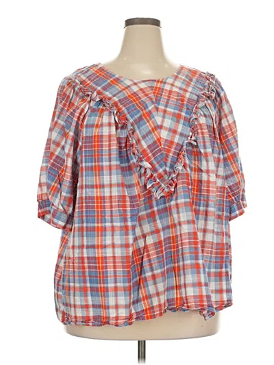 Pre-owned Terra & Sky 3/4 Sleeve Blouse In Orange