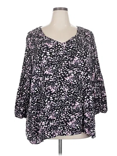 Pre-owned Terra & Sky 3/4 Sleeve Blouse In Purple