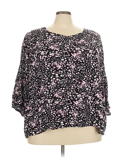 Pre-owned Terra & Sky 3/4 Sleeve Blouse In Purple