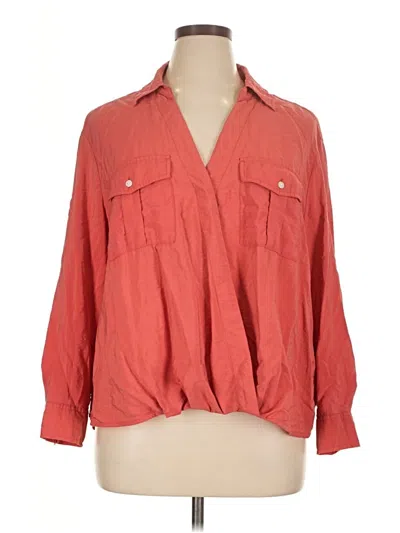 Pre-owned Terra & Sky 3/4 Sleeve Blouse In Red