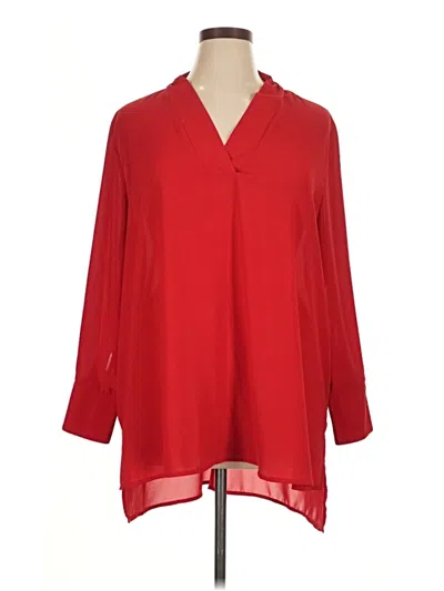 Pre-owned Terra & Sky 3/4 Sleeve Blouse In Red