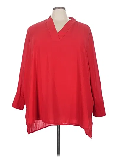 Pre-owned Terra & Sky 3/4 Sleeve Blouse In Red