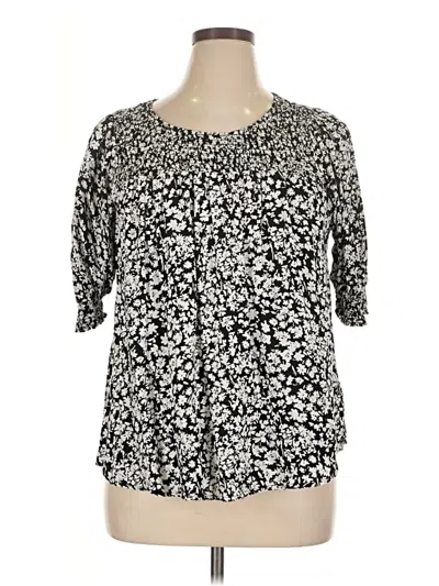 Pre-owned Terra & Sky 3/4 Sleeve Blouse In Silver