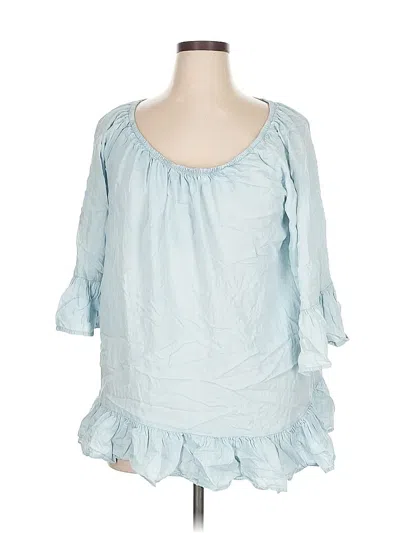 Pre-owned Terra & Sky 3/4 Sleeve T-shirt In Blue