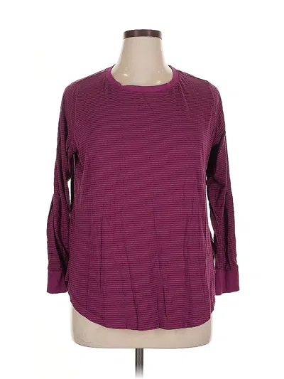 Pre-owned Terra & Sky 3/4 Sleeve T-shirt In Burgundy