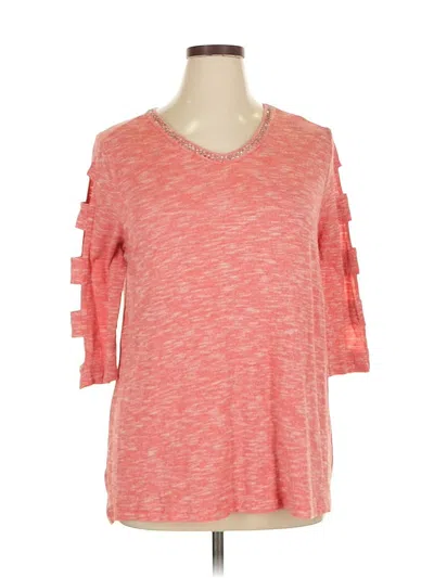 Pre-owned Terra & Sky 3/4 Sleeve T-shirt In Pink